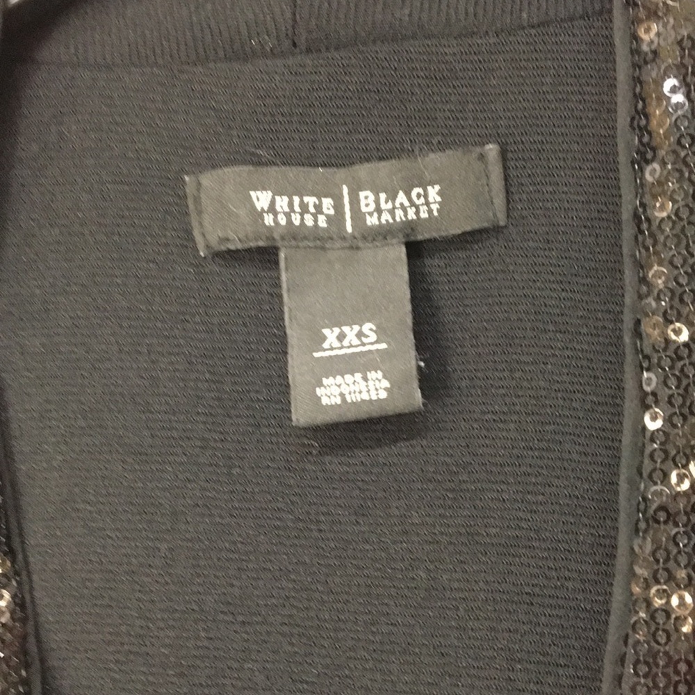 White House Black Market Women’s Black Sleeveless Sequins Top Size XXS Like-NEW - Picture 4 of 6